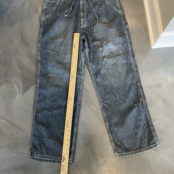 Vintage Polo Jeans Co Ralph Lauren DRAW STRING CARPENTER Mens JEANS BLUE 38x32 - Picture 4 of 10